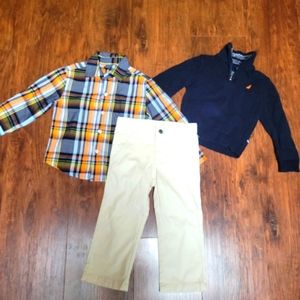 3 piece Nautica 2t outfit. Navy blue/khaki.